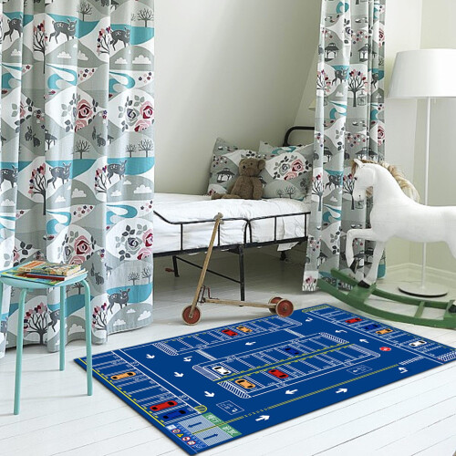 Tapete infantil para brincar com estampa de vida urbana, 80 x 160 cm (31,5 x 63 polegadas). 2