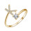 Εξατομικευμένο δαχτυλίδι Fridja Jewelry με ρυθμιζόμενο αρχικό γράμμα και επιχρυσωμένο 4