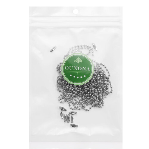Cadena de bolas OUNONA de 2,4 mm  3 m, 4 piezas con 10 conectores. 1