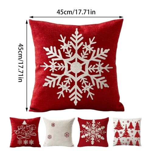 Housse de coussin flocon de neige de Noël pour canapé-lit 1