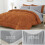 Queen Comforter Set Ultra Soft Orange Light Grey 7-Piece 3