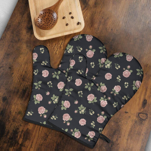 Ofenhandschuhe mit Blumenmuster, 2er-Pack, 19,5 x 30,5 cm 2