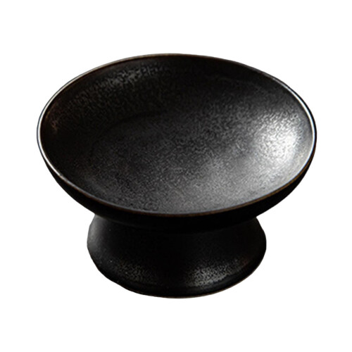 Plateau de service rond en céramique noire – 8,5 cm 1