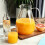Lot de 2 pichets à eau en verre borosilicate de 1500 ml avec couvercles 4