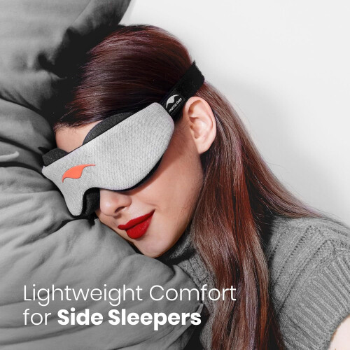 100% Light Blocking Sleep Mask, Zero Eye Pressure, Comfortable Adjustable Fit for Deep Sleep, Travel and Naps 1