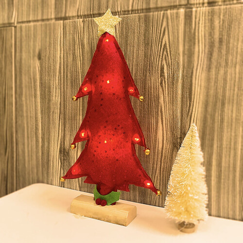 Poaug string light Christmas tree ornament for toddlers, red 2