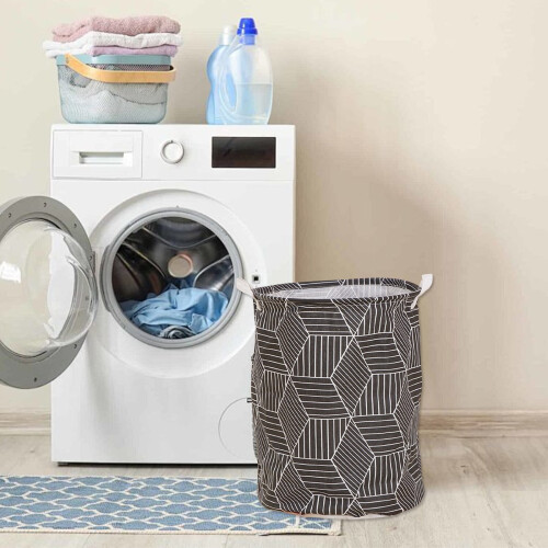 Large Collapsible Laundry Basket with Handles 1