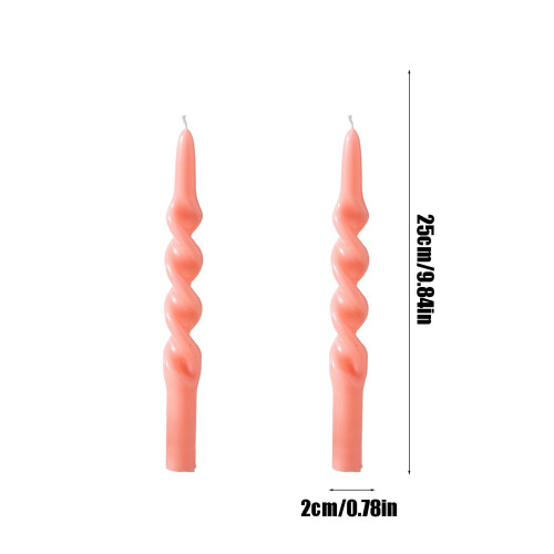 Bougies coniques en spirale, roses, lot de 12 2