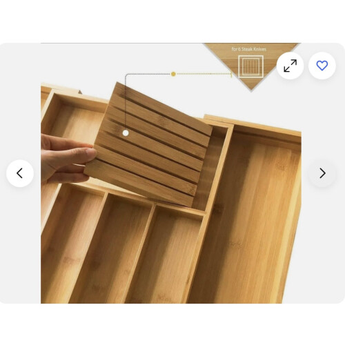 Bamboo Cutlery Drawer Organizer Expandable 12-inch 1