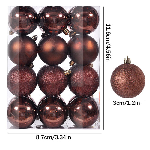 XUNRYAN shatterproof Christmas tree ornaments coffee color 2