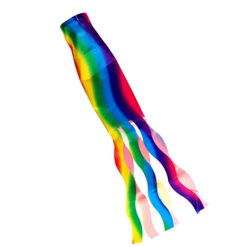Bandeira de jardim em forma de cata-vento com arco-íris, 70 cm 2