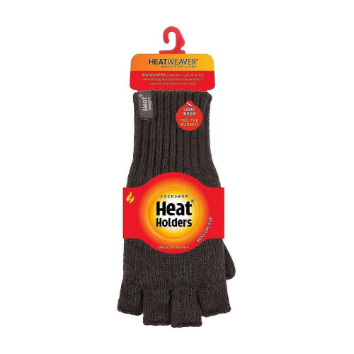 (One Size, Forest) - Mens Thermal Fingerless Gloves 1