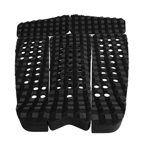 (as described, Black) 5 Pieces Square Grooved EVA Surfboard SUP Traction Deck Grip Tail Pad Gray 1