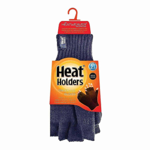 (One Size, Navy) - Mens Thermal Fingerless Gloves 1
