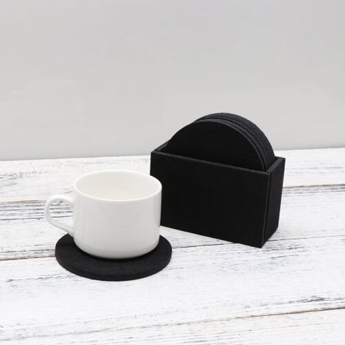 16-Piece Felt Drink Coasters Round Heat-Resistant Set 1