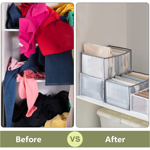 Clothes Organizer Drawer Divider Mesh Gray 1PCS 1