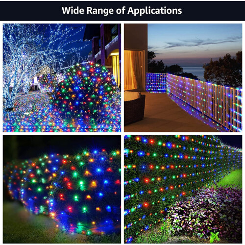 Christmas Mesh Net Lights 5ft x 5ft 96LED 8 Modes Waterproof 1