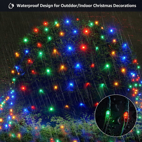 Christmas Mesh Net Lights 5ft x 5ft 96LED 8 Modes Waterproof 2
