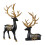 2 sculture di renne in resina - Statuine decorative nere 2