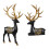 2 sculture di renne in resina - Statuine decorative nere 3