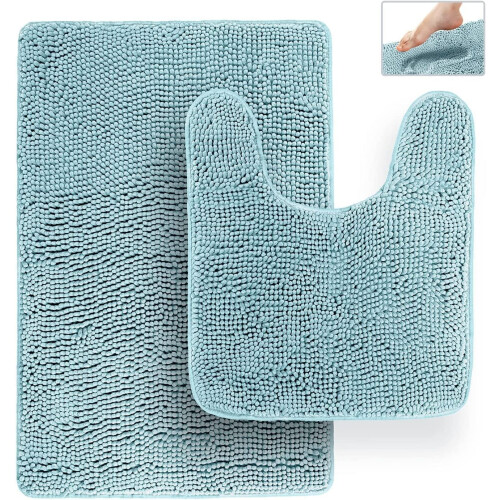 Χαλί Μπάνιου Chenille 21x32in Aqua 2 τεμ.