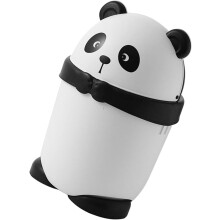 Mini papelera con forma de panda de dibujos animados con aro de presión, una pequeña y adorable papelera.