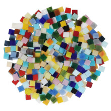 Creative Hobby Mosaic Tiles (600 Pcs/400g) - 1 x 1cm - Assorted Glass Mosaic Tiles for Home Decor, Frames, Flower Pots, Mirrors, Crafts