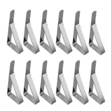 12 Packs Adjusting Tablecloth Clips Stainless Steel Table Cover Clamps Table Cloth Holders (silver)