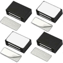 Pack of 4 Self-Adhesive Door Magnets for Cupboard Doors, Updated Door Magnets for Furniture, Magnetic Catch, Strong Cabinet Magnetic Closure, Drawers