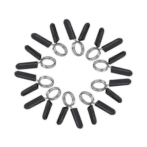10-Pack Barbell Clamps for Standard Barbells, Spring Lock Rings for Workouts, Strength Training