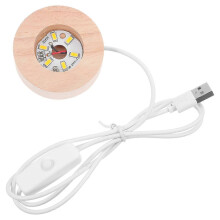 4Pcs Wooden LED Base for Crystal Balls Display and Decorative Use