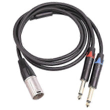 Dual 6.35mm 1/4 In to XLR Male Y Splitter Cable,3Pin XLR Male to Dual 6.35mm Plug Audio Microphone C