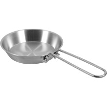 Sartén portátil de acero inoxidable con mango plegable