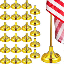 24 Pieces Table Flag Holders Mini Flag Holders Gold Mini Flag Bases Pole Holders Flag Holders Mini Stick Flag Holders Table Centerpiece Flag Stands