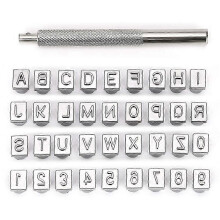 Capital Letter and Numbers Stamp Set 4mm Alphabet Stamp Tools Set Leather Craft Stamping Tools