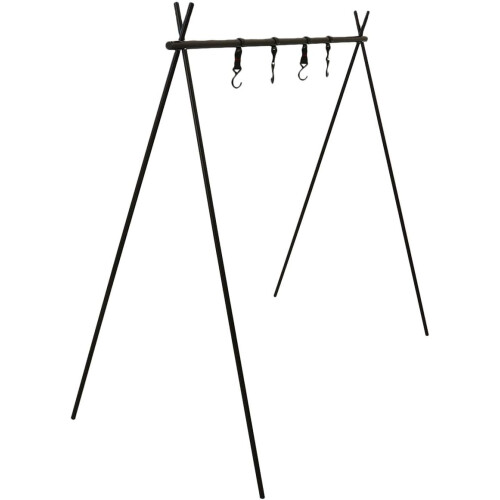 Outdoor Camping Tripod Rack Large Black, Portable Multi-Functional Camping Clothes Hanger