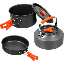 Tragbares Outdoor-Camping-Kochgeschirr-Set mit Kochtopf und Bratpfanne