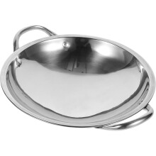 Ferramenta de cozinha de aço inoxidável redonda fundo quente 2 alça dupla leve anti-deslizante
