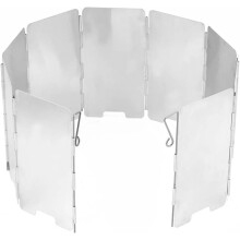 Pare-vent pliable en alliage d'aluminium pour barbecue, longueur réglable, couleur argent