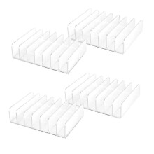 4 Pcs Clear Acrylic CD Holder with Tackable CD Display Rack CD Storage Rack Organizer Stand CD Tray