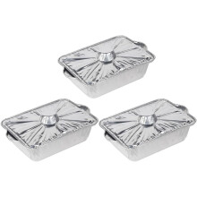 3 szt. aluminiowych foremek do pieczenia żywności, prostokątny, akcesoria do grilla, wielofunkcyjny, odporny na wysoką temperaturę, srebrny
