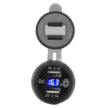 Car Voltmeter LED Digital Display Voltage Gauge Waterproof Universal for Trucks Buses Ships Yachts DC 12V