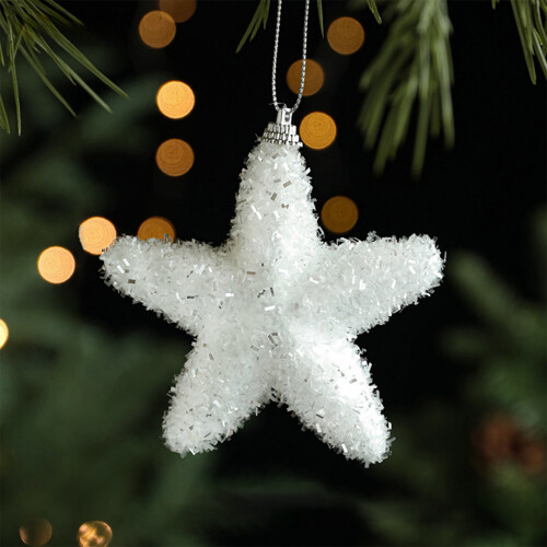 White foam Christmas tree pendant with lanyard, 1 piece 2