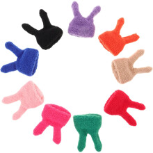 9 db-os mini nyuszifüles sapka babaöltöztetéshez kézműveskedéshez és mini kötött sapkák borosüveg díszként