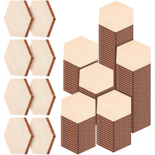 200 Stück sechseckige Buchenholzscheiben, 25 mm Holzstücke für Bastelarbeiten, DIY-Ornamente, geeignet