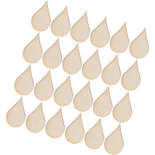 100 stuks druppelvormige houten snippers, onbewerkt, voor doe-het-zelf knutselprojecten en decoraties, naturel, 30x18 mm