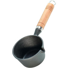 Mini-Bratpfanne mit Holzgriff, 14 cm (5,5 Zoll), Eisentopf, ergonomisches Design, praktischer Stil
