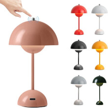 Lampe champignon LED rechargeable, lampe de chevet tactile à intensité variable avec 3 modes, style pot de fleurs décoratif