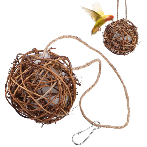 Boules de nidification sphériques en bois et coton, composées de 3 pièces 2