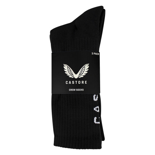 (04-Jun, Schwarz) Castore - Castore - 3er-Pack Unisex Crew Socken weich bequem langlebig 1